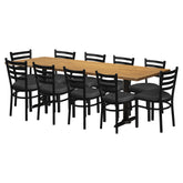 Poplar 36" x 96" Table Set - OCS-104 - Ladder Back Metal Chair