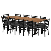 Poplar 36" x 96" Table Set - OCS-113 - Ladder Back Metal Chair