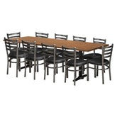 Poplar 36" x 96" Table Set - OCS-113 - Ladder Back Metal Chair - Gun Metal