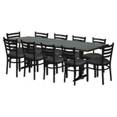 Poplar 36" x 96" Table Set - OCS-118 - Ladder Back Metal Chair