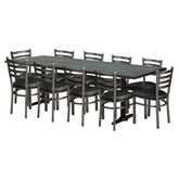 Poplar 36" x 96" Table Set - OCS-118 - Ladder Back Metal Chair - Gun Metal