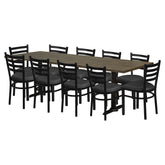 Poplar 36" x 96" Table Set - OCS-119 - Ladder Back Metal Chair