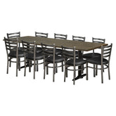 Poplar 36" x 96" Table Set - OCS-119 - Ladder Back Metal Chair - Gun Metal