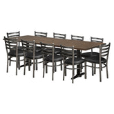 Poplar 36" x 96" Table Set - OCS-228 - Ladder Back Metal Chair - Gun Metal