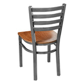 Ladder Back Metal Chair - Gun Metal - Cherry