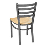 Ladder Back Metal Chair - Gun Metal - Natural