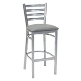 Ladder Back Barstool - Silver - Gray