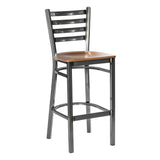 Ladder Back Barstool - Gun Metal - Cherry