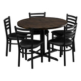 Brazilian Maple 42" Round Top Table Set OCS-119 (Espresso)