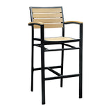 Miami Arm Patio Barstool - Black