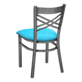 Hashtag Metal Chair - Gun Metal - Blue