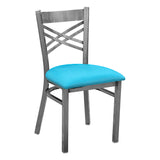 Hashtag Metal Chair - Gun Metal - Blue