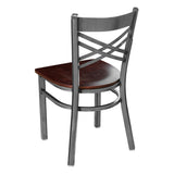 Hashtag Metal Chair - Gun Metal - Mahogany