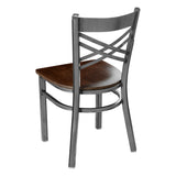 Hashtag Metal Chair - Gun Metal - Walnut