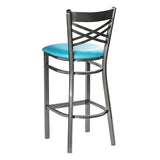 Hashtag Metal Barstool - Gun Metal - Blue