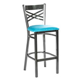 Hashtag Metal Barstool - Gun Metal - Blue