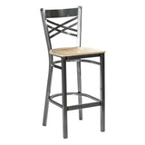 Hashtag Metal Barstool - Gun Metal - Natural