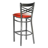 Hashtag Metal Barstool - Gun Metal - Red