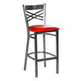 Hashtag Metal Barstool - Gun Metal - Red