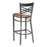 Hashtag Metal Barstool - Gun Metal - Tan