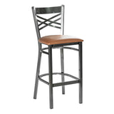 Hashtag Metal Barstool - Gun Metal - Tan