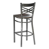 Hashtag Metal Barstool - Gun Metal - Walnut