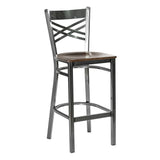 Hashtag Metal Barstool - Gun Metal - Walnut