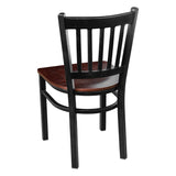 Metal School House Chair - Mahogany