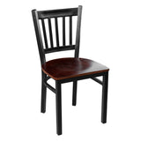 Metal School House Chair - Mahogany