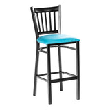 Metal School House Barstool - Blue