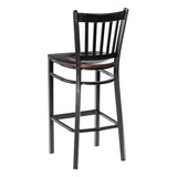 Metal School House Barstool - Mahogany