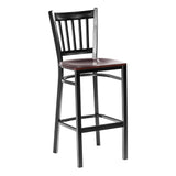 Metal School House Barstool - Mahogany