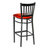 Metal School House Barstool - Red