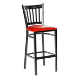 Metal School House Barstool - Red