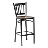 Metal School House Barstool - Walnut