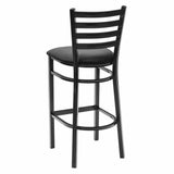 Ladder Back Barstool - Black