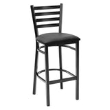 Ladder Back Barstool - Black