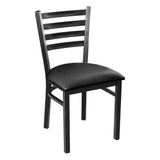 Ladder Back Metal Chair - Black