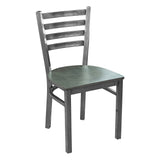 Ladder Back Metal Chair - Gun Metal - 118