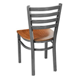 Ladder Back Metal Chair - Gun Metal - Cherry