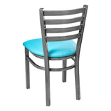 Ladder Back Metal Chair - Gun Metal - Blue