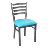 Ladder Back Metal Chair - Gun Metal - Blue