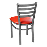 Ladder Back Metal Chair - Gun Metal - Red