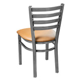 Ladder Back Metal Chair - Gun Metal - Tan