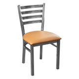 Ladder Back Metal Chair - Gun Metal - Tan