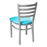 Ladder Back Metal Chair - Silver - Blue