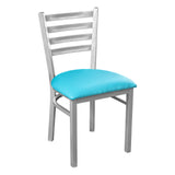 Ladder Back Metal Chair - Silver - Blue