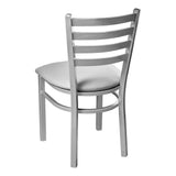 Ladder Back Metal Chair - Silver - Gray