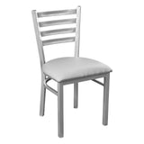 Ladder Back Metal Chair - Silver - Gray