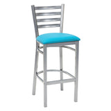 Ladder Back Barstool - Silver - Blue